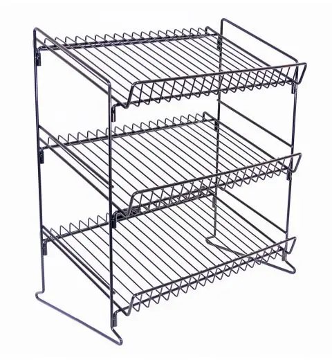 Wide 3 Angled Shelf Wire Counter Display