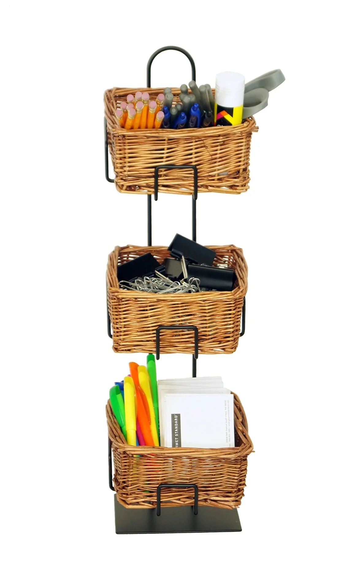 Willow Square Basket 3-Tier Counter Stand