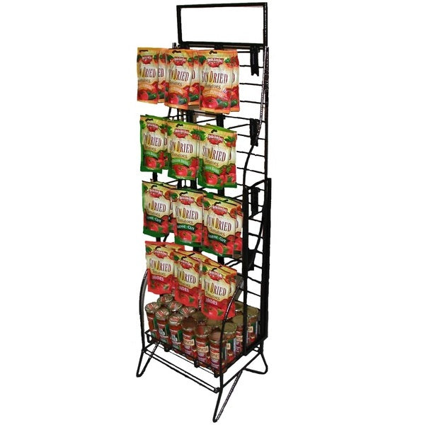 5 Shelf Black Folding Display Rack w/Sign Frame