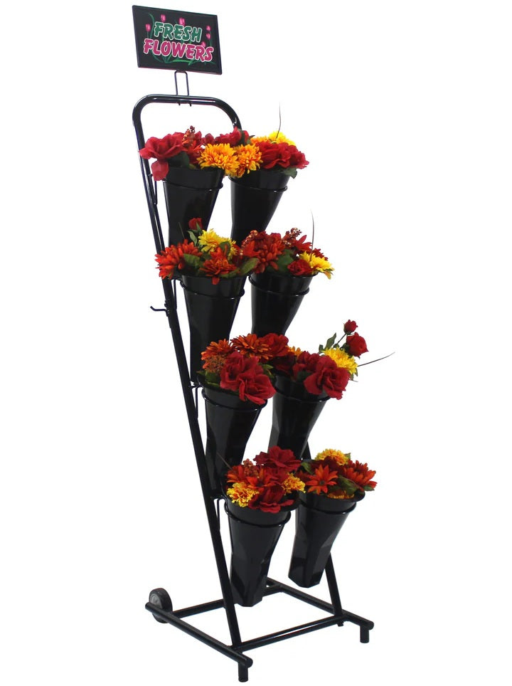 Metal Rolling Floral Display - 8 Vase