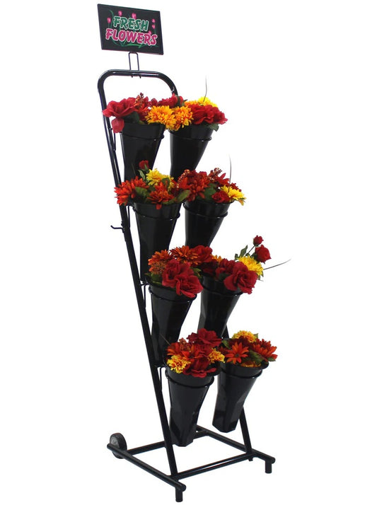Metal Rolling Floral Display - 8 Vase