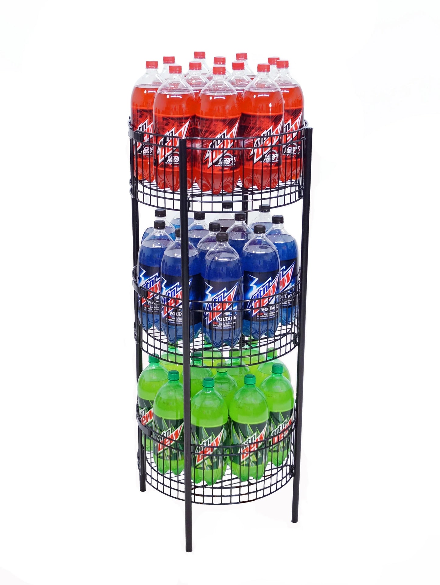 Black Round 3-Tier Basket Dump Bin