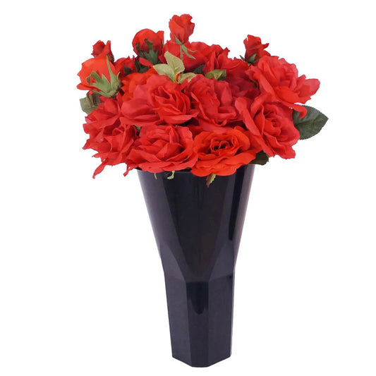 Black Plastic Retail Floral Vases - 12ct