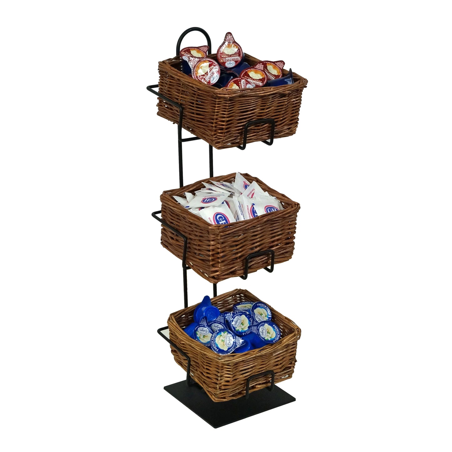 Willow Square Basket 3-Tier Counter Stand