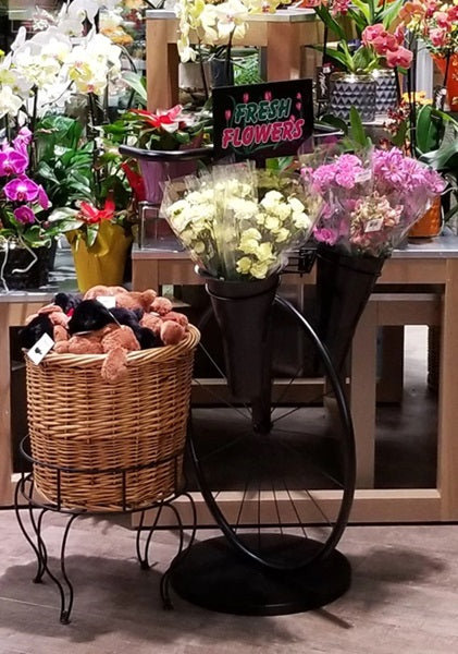 Bicycle Display With 2 Floral Vases
