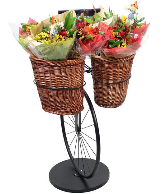 Bicycle Display With 2 Willow Baskets