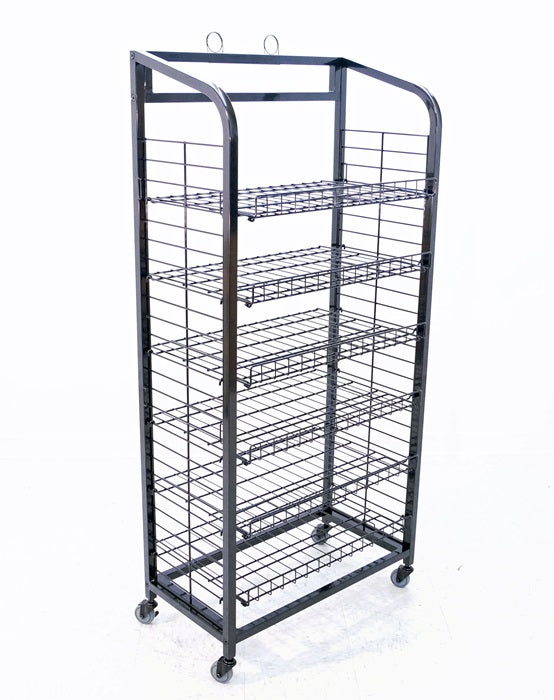Black Adjustable 6 Shelves Wire Rack