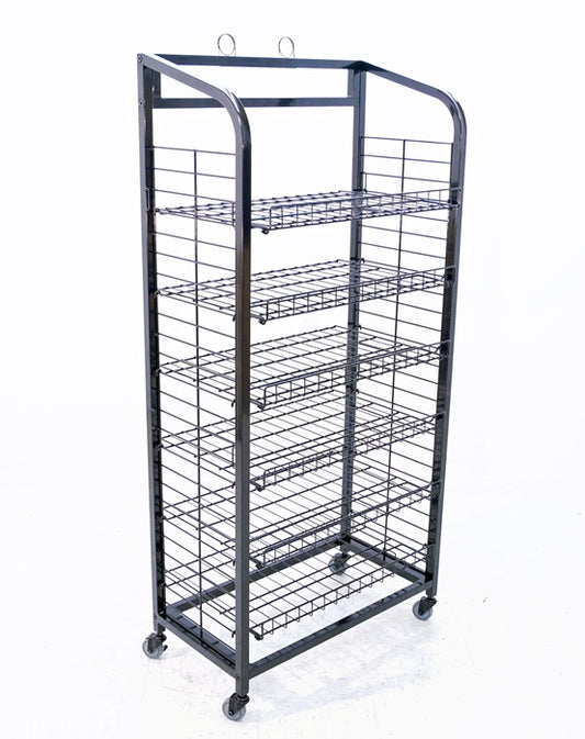 Black Adjustable 6 Shelves Wire Rack